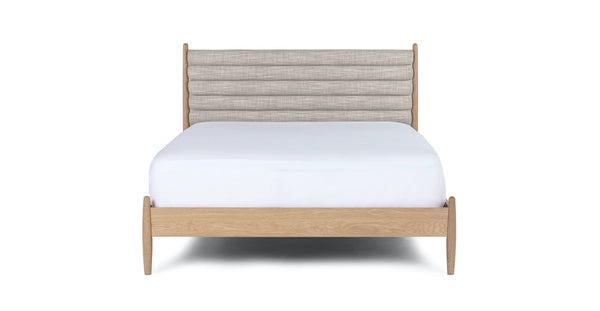 Rain Cloud Gray White Oak Queen Bed