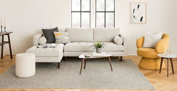 Sven Birch Ivory Left Sectional Sofa
