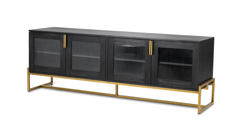 Black Wood 73" Cabinet Sideboard