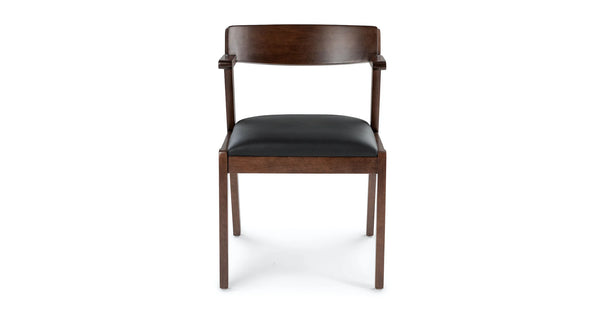 Zola Walnut Black Leather Dining Chair