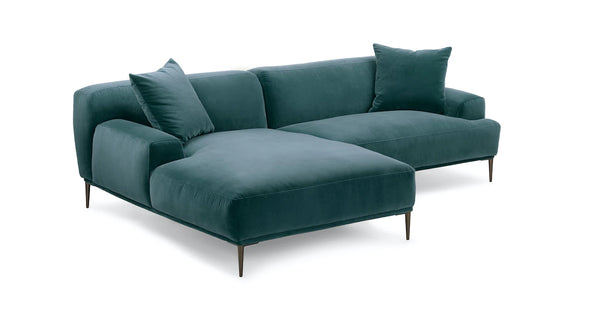 Plush Pacific Blue Left Sectional