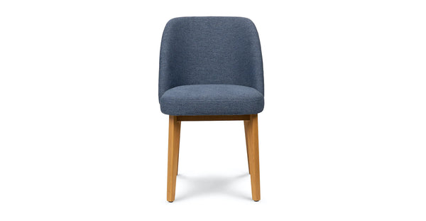 Nocturnal Blue Oak Curved Dining Chair (Set of 2)