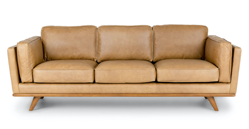 Charme Tan 90" Leather Sofa