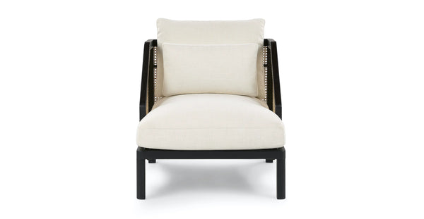 Candra Vintage White Black Lounge Chair