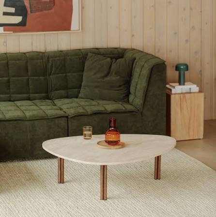 Quilt 3-Piece Moss Sectional Sofa, Modular