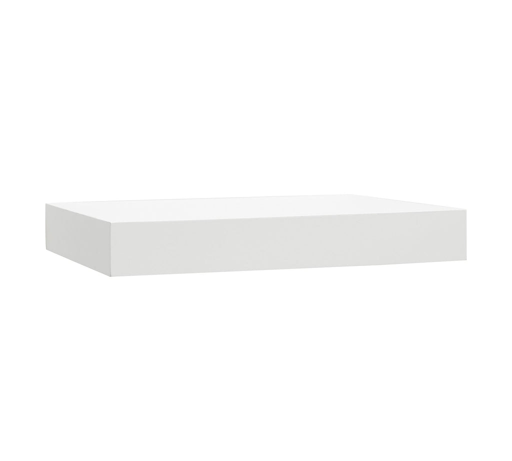 Bright White Floating Wood Shelves