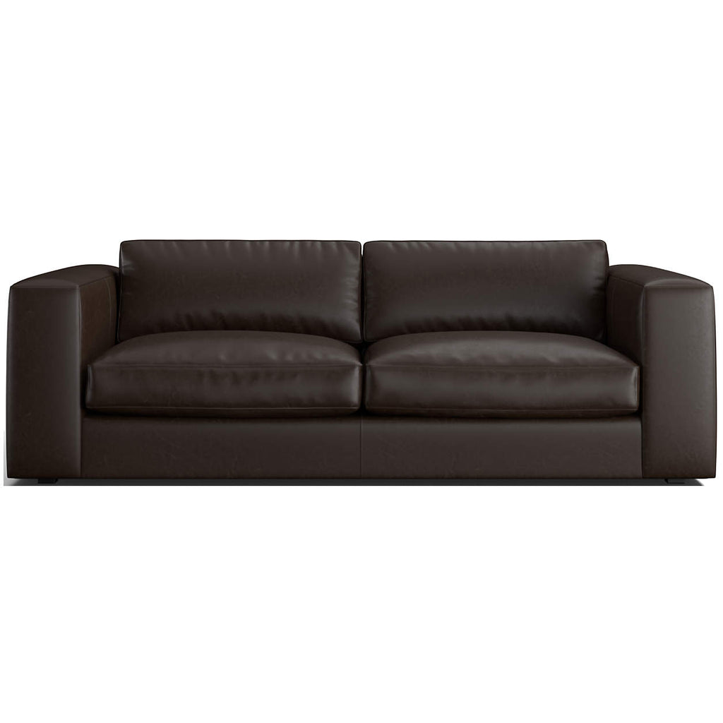 Oceanside Deep 89" Leather Sofa Libby Espresso