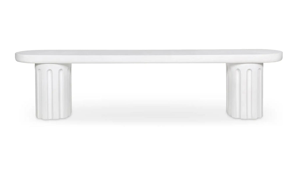 Eris Outdoor Dining Bench White