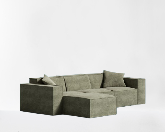 Krypton Green Box Style 4-Piece Sectional