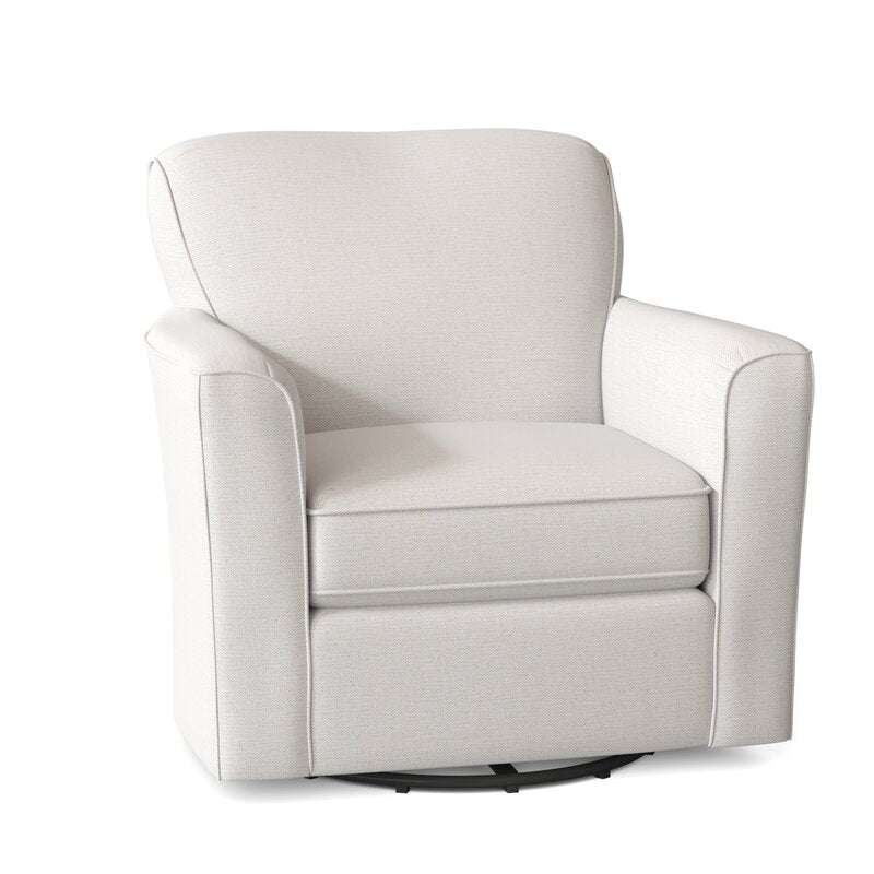 Castiglia 35.5" Wide Swivel Armchair Snow Ivory