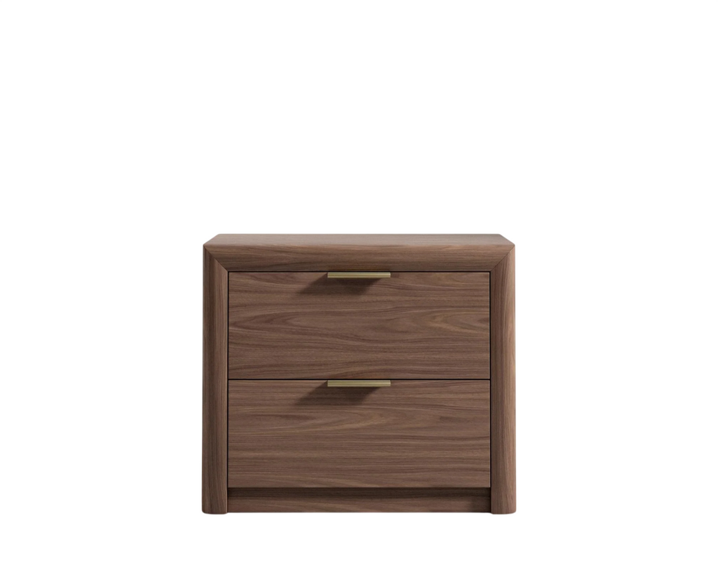 Neva Walnut & Brass Nightstand