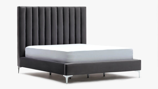 Parker King Bed Velvet Slate