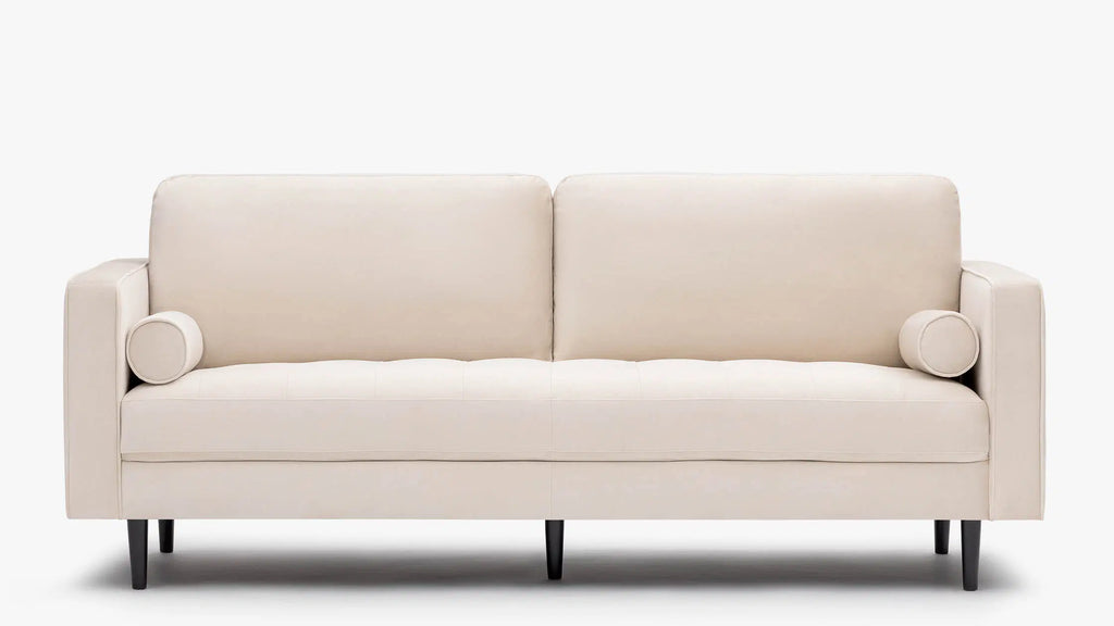 Soho Cream 3-Seater Velvet Sofa