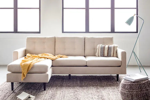 Madison Velvet Cream Sectional Sofa