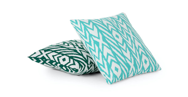 Outdoor Pillow Set 2- Green/Blue