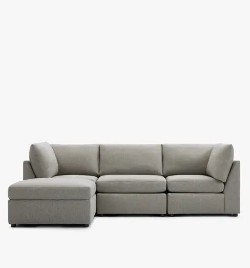 Porter 3-Piece & Ottoman Modular Sectional Grey