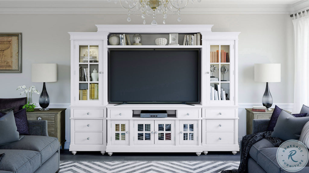 Virginia White Entertainment Center for TVs up to 75"