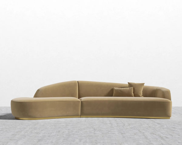 Reya Curved Sofa Velvet Dune Sectional