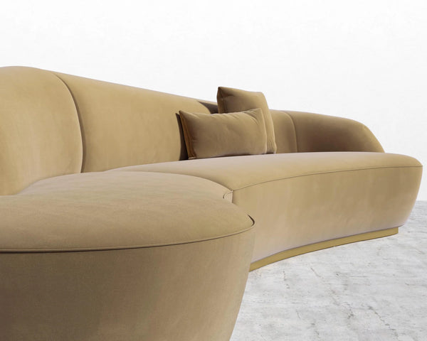 Curved Sofa Velvet Dune Sectional
