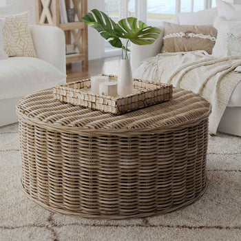 Driftwood Rattan Coffee Table- Indoor+Outdoor