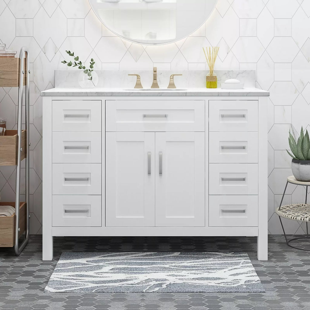 Cathrine 49" Single Bathroom Vanity with Carrara White Top