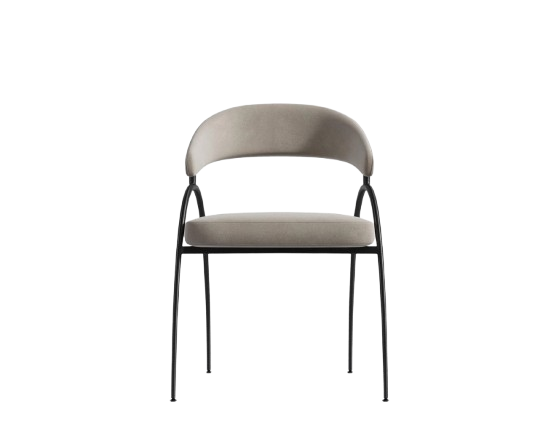 Luma Dining Chair Suede Latte & Black
