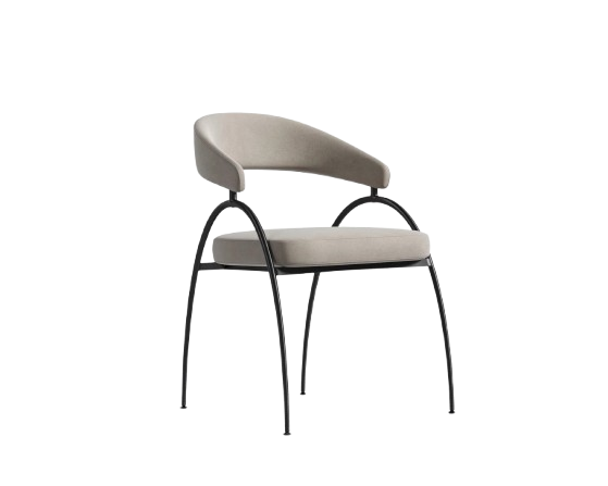 Luma Dining Chair Suede Latte & Black