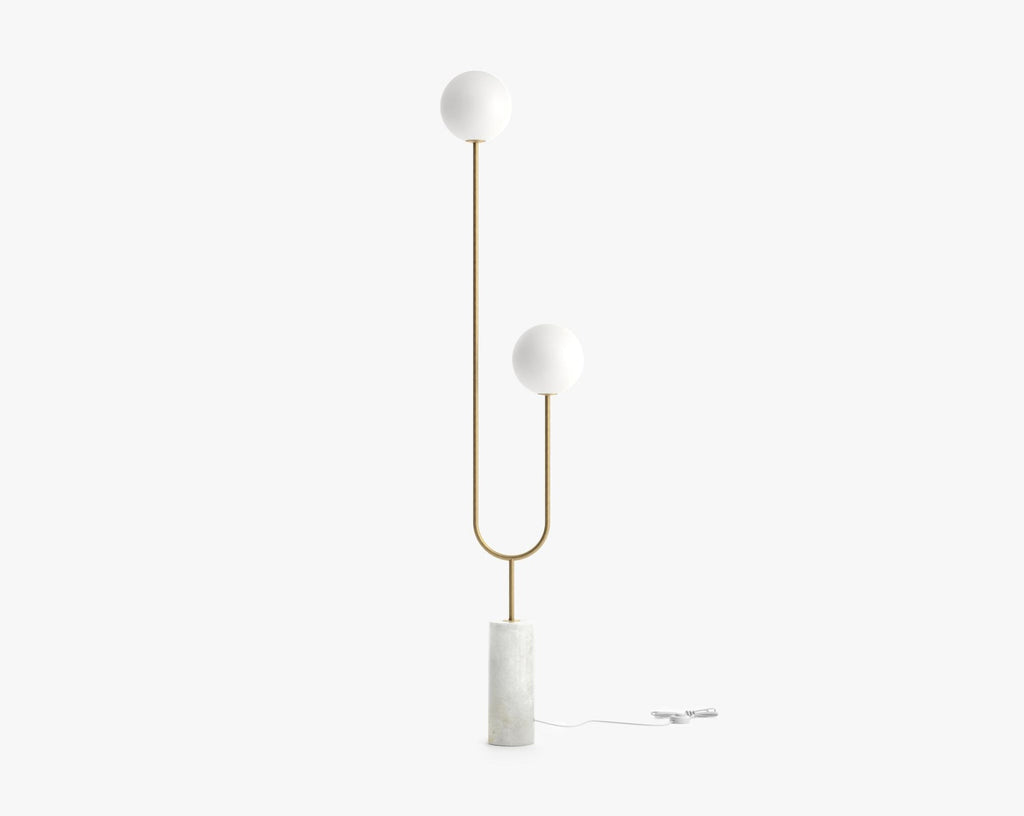 Lumi Floor Lamp White Marble & Brass