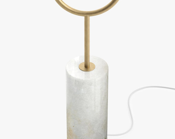 Lumi Floor Lamp White Marble & Brass