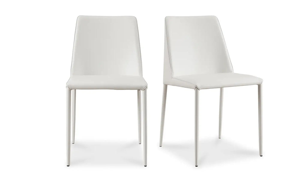 Nora White Vegan Leather Dining Chair (Set of 2)