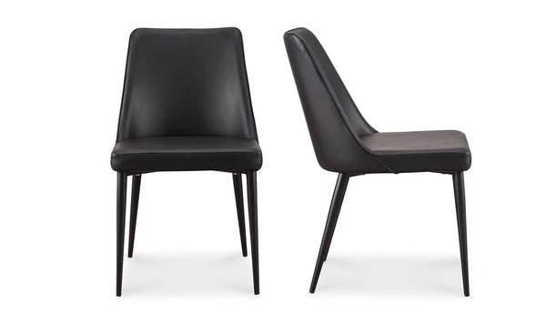 Lula Dining Chair Black Vegan Leather (Set of 2)